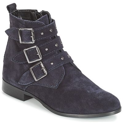 BOOTS ANDRÉ FEMME TIRA CUIR BLEU MARINE